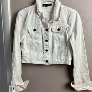 FOREVER 21 White denim jacket